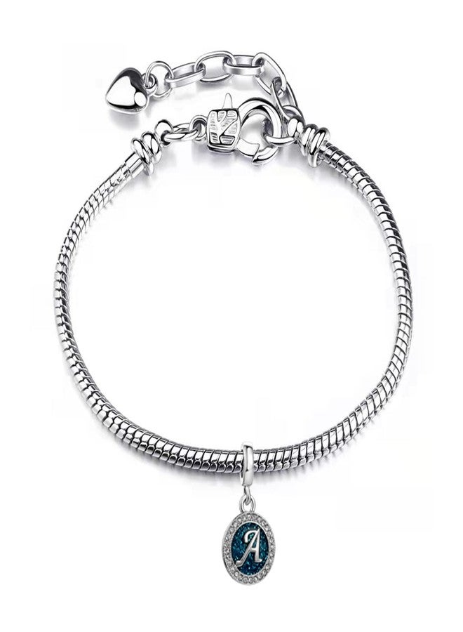 TGLS Spakling Blue Letter R Initial Charm Alphabet Capital Name Dangle Beads Compatible With Pandora Charms Bracelets - Image 4